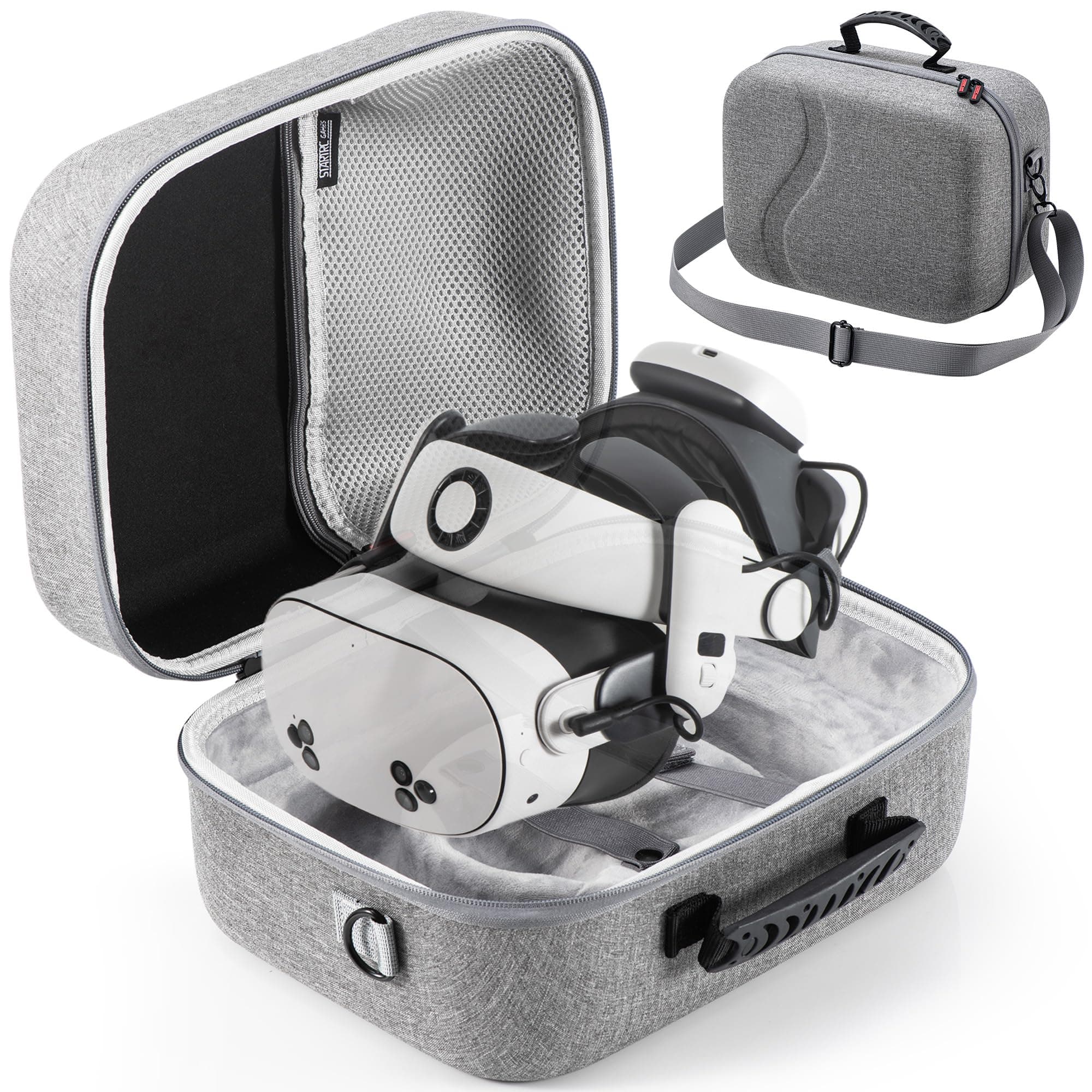 🎮 Große Tasche für Meta Quest 3/Quest 3S - Reisen Tragetasche Grau