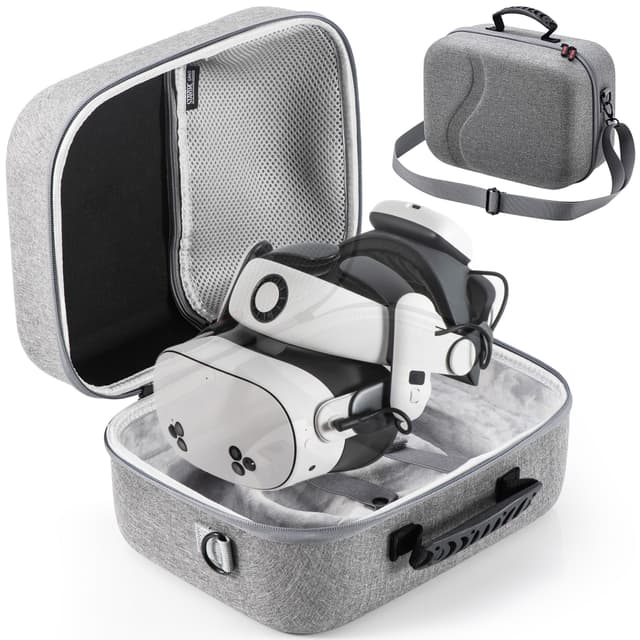 🎮 Große Tasche für Meta Quest 3/Quest 3S - Reisen Tragetasche Grau