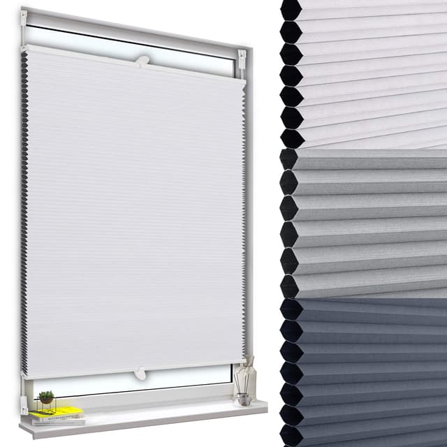WOLTU Wabenplissee ohne Bohren Verdunklung Thermo Doppelplissee Klemmfix 70x130cm 🏡