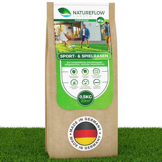 Premium Rasensamen Sport und Spielrasen 500g - Made in Germany 🌱