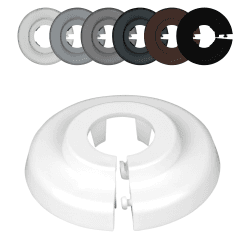 FUX 10 Stück Einzel Heizungsrohr Rosette - Weiße Rohrabdeckungen aus Polypropylen Angebot bei HelloDeals