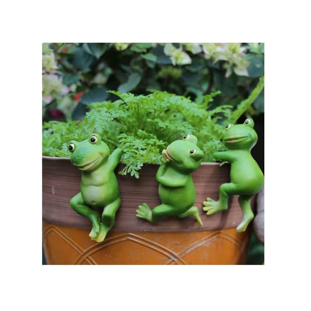 🐸🌿 Super Idee Set mit 3 niedlichen hängenden Fröschen Miniteich Deko 🌿🐸