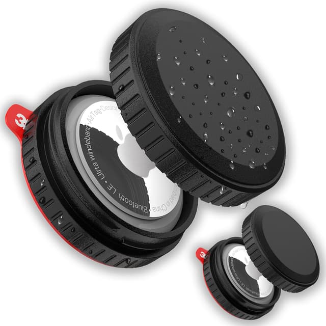 🔒🚲 Airtag Hülle 2er Pack, IPX8 Wasserdicht Halterung 📦 BLACK 2 PACK