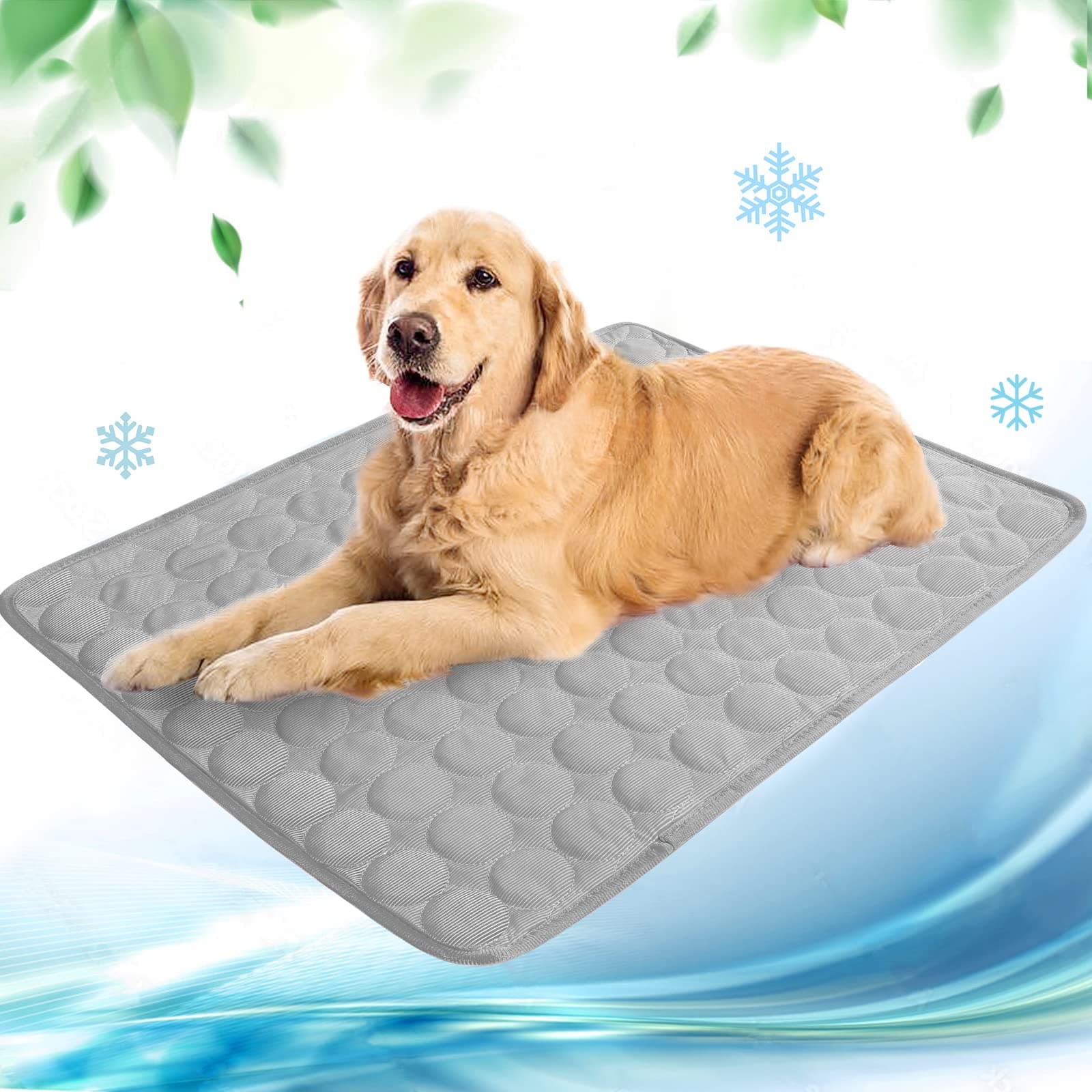🐶🌞 NIBESSER Kühlmatte für Hunde XL-100x70cm grau - Selbst Kühlendes Hundekissen 🌞🐶