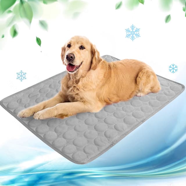 🐶🌞 NIBESSER Kühlmatte für Hunde XL-100x70cm grau - Selbst Kühlendes Hundekissen 🌞🐶