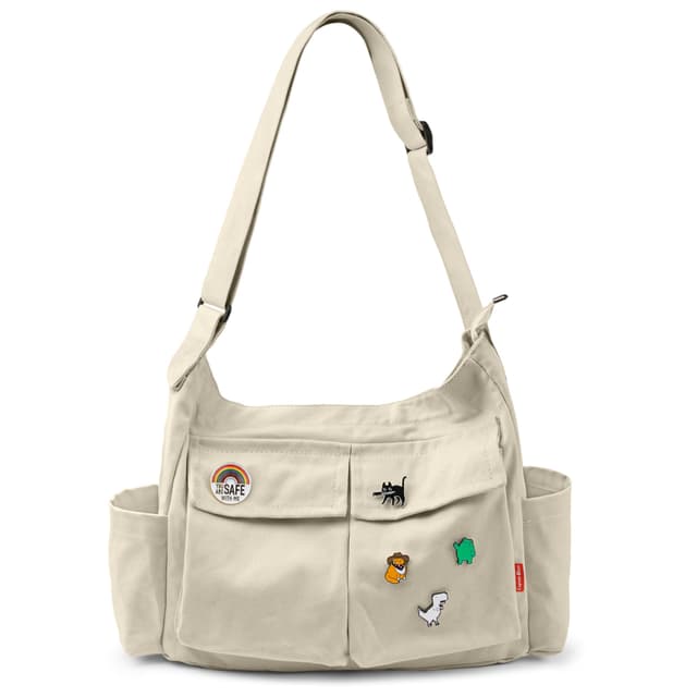 👜 Captain Blues Canvas Messenger Bag Umhängetasche Crossbody Schulter Tote Hobo Bag für Frauen und Männer - Große Tasche mit mehreren Fächern Khaki
