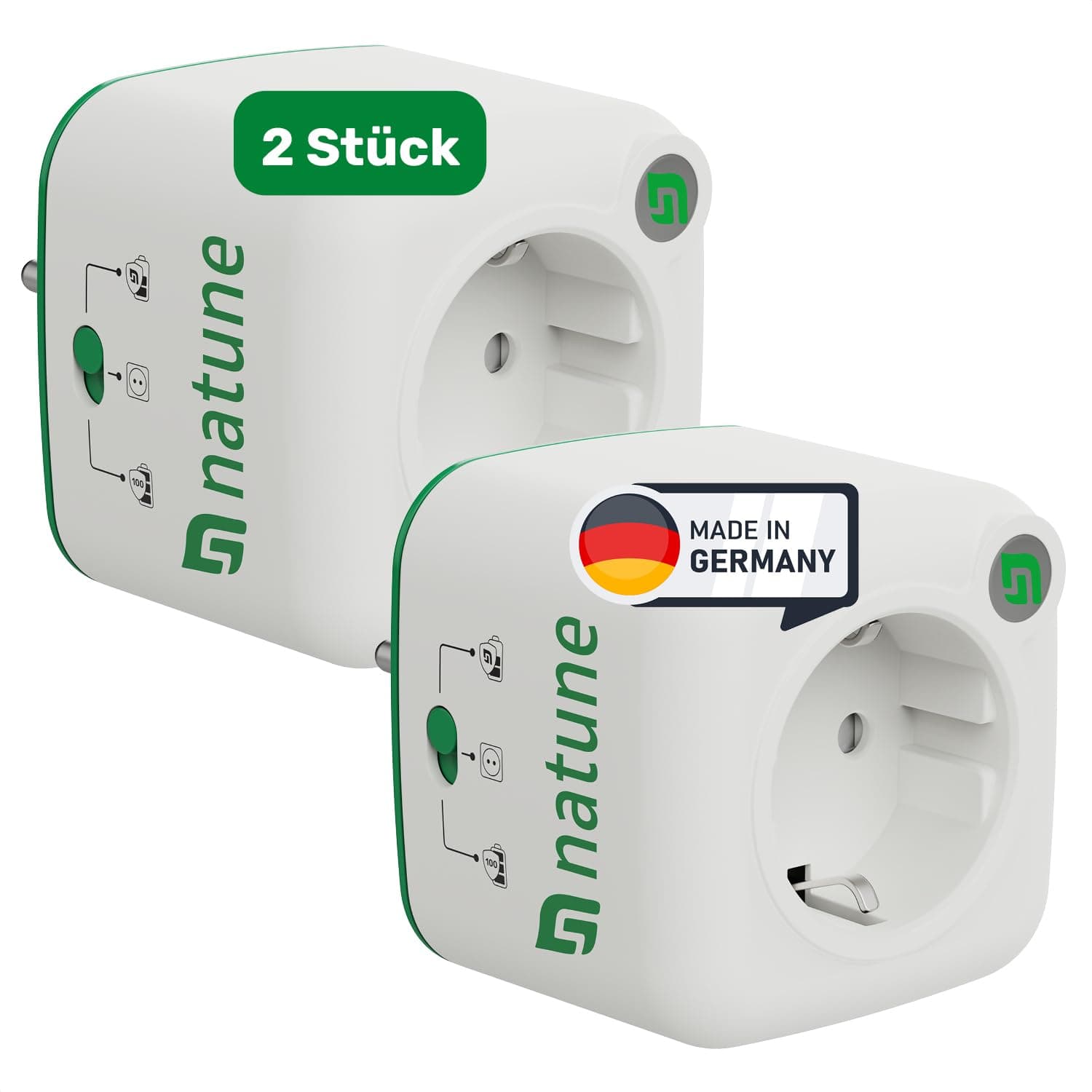 Natune Akkuschutz Adapter „Akku Life Guard“ 2er Set 🌿🔌