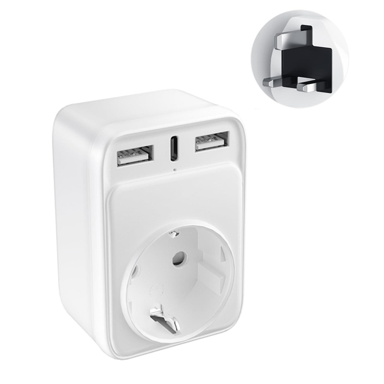 🔌🔋 Reiseadapter UK Adapter England Deutschland Stecker Reisestecker England 🇬🇧 Reiseadapter UK mit 2 USB A und 1 USB C Steckdosenadapter Typ G 🌍