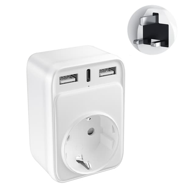 🔌🔋 Reiseadapter UK Adapter England Deutschland Stecker Reisestecker England 🇬🇧 Reiseadapter UK mit 2 USB A und 1 USB C Steckdosenadapter Typ G 🌍