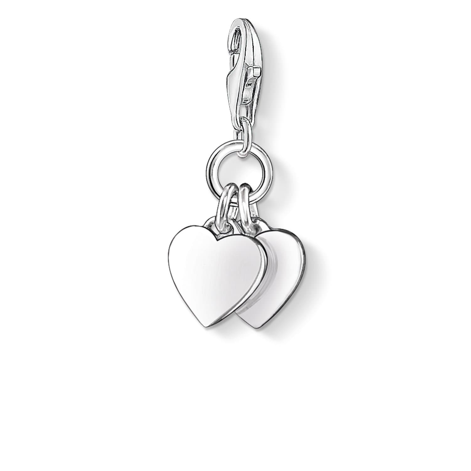 🎁 Thomas Sabo Damen-Charm Club-Anhänger Herzen Double plain silber Anhänger 🛍️