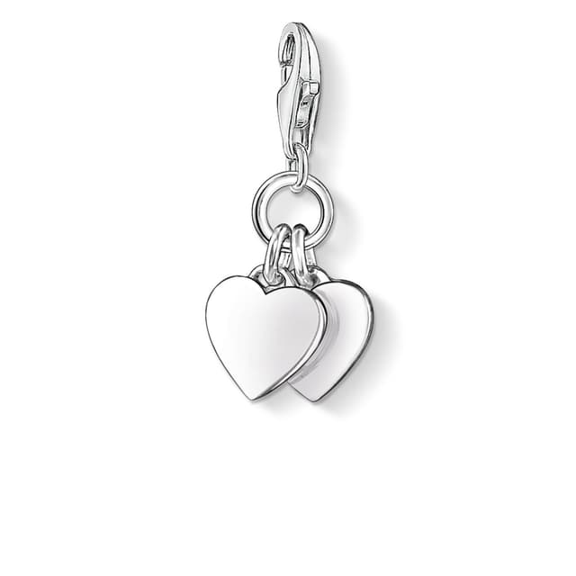 🎁 Thomas Sabo Damen-Charm Club-Anhänger Herzen Double plain silber Anhänger 🛍️