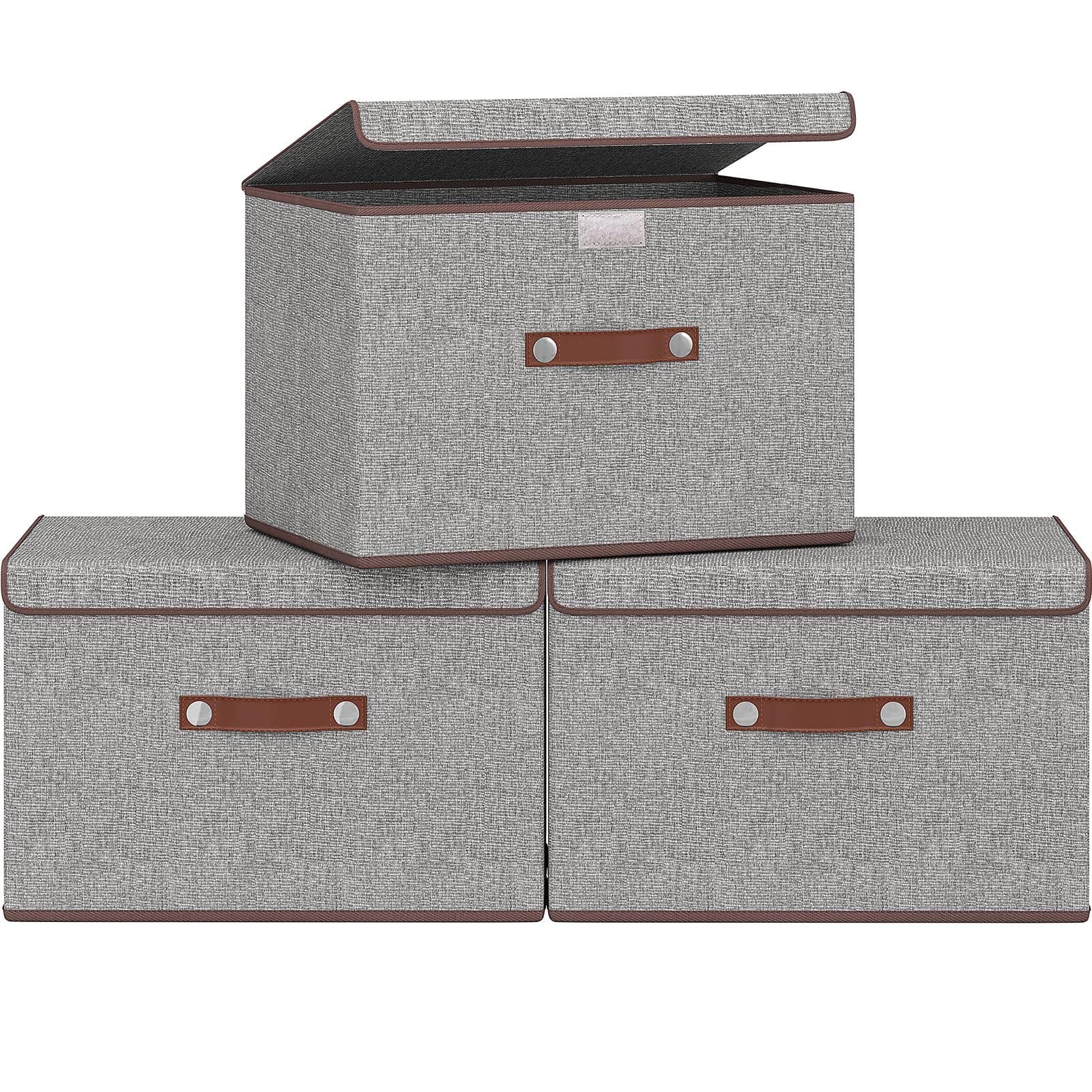 🌟 Lifenite 3er-Set Stoffboxen mit Deckel - Aufbewahrungsbox aus Leinen 📚