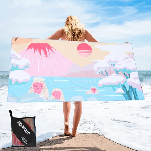 Angebot: HOJKOUD Strandtuch - Mikrofaser, ultraleicht & schnell trocknend 💦😊