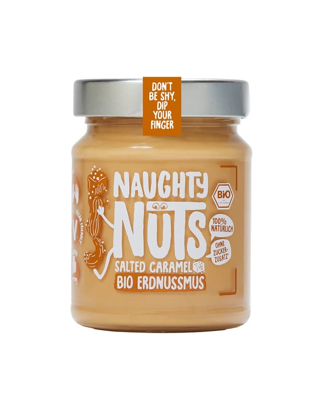 NAUGHTY NUTS Bio Erdnussmus Salted Caramel 🥜🍯 | Vegane Erdnussbutter | 100% Natürlich | Ohne Palmöl & Zucker | 250g Erdnussmus Salted Caramel 250 g (1er Pack)