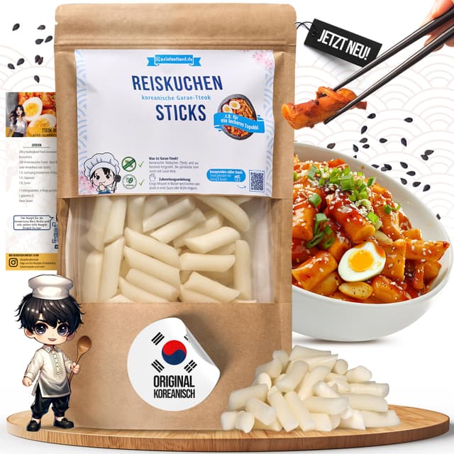Asiafoodland - Reiskuchen natur - Reis Sticks 🍚🇰🇷