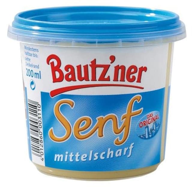 🌭 Bautzner Bautz'ner Senf mittelscharf 200 ml Becher 🌶