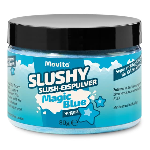 Slushy Slush Sirup (pulverisiert) für 10L Slush - OHNE Zucker & Süßstoff | AZO FREI | Konzentrat | für Slushy Maker Slushmaschinen & Eismaschinen (Magic Blue) 🍧