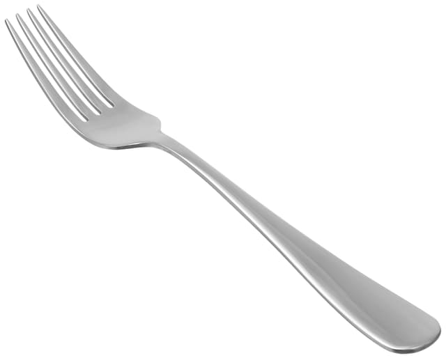 🍴 Amazon Basics Tafelgabeln, Abgerundete Kanten, Edelstahl, 12er-Pack, Silber, 5.3“ - Sonderangebot!