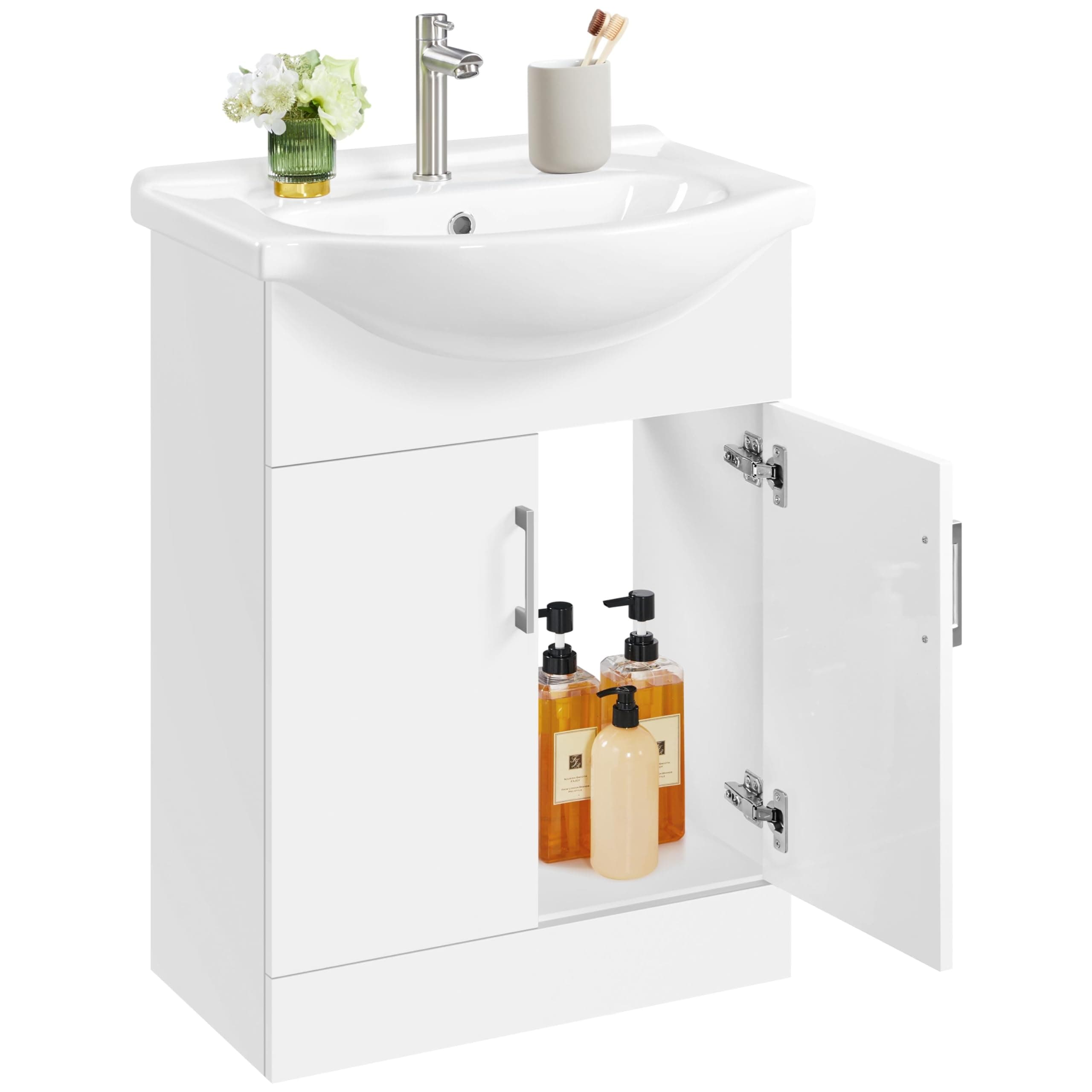 Yaheetech Waschbeckenunterschrank Badezimmerschrank Unterschrank mit Waschbecken 🚿🛁