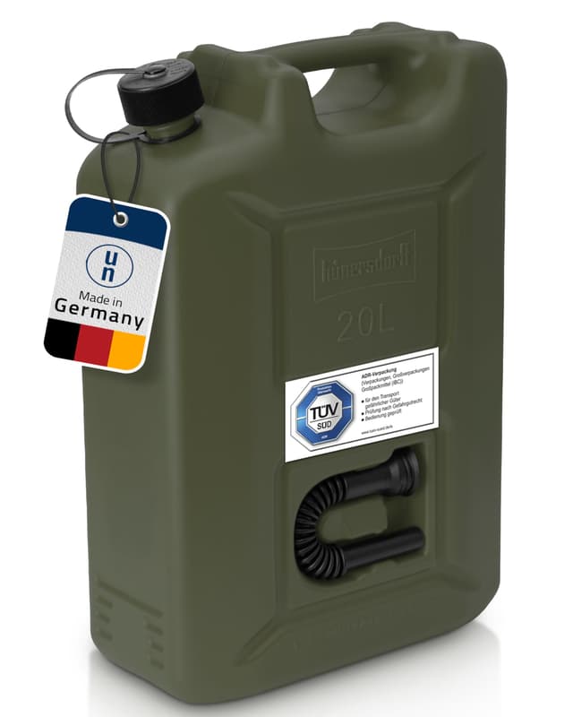 🚗 Hünersdorff 802010 Kraftstoff-Kanister Profi 20L - Made in Germany 🇩🇪