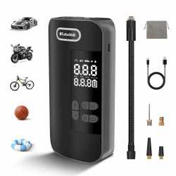 🚲🔋 TurboVolt Elektrische Luftpumpe Reifenpumpe 150 PSI LuftKompressor Akku Fahrradpumpe 🚗🏍️ Angebot bei HelloDeals