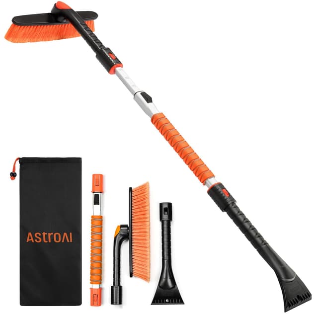 🚗 AstroAI Eiskratzer Auto mit Besen 120CM Lang - 3in1 Auto Eisschaber & Schneebesen 🌨️