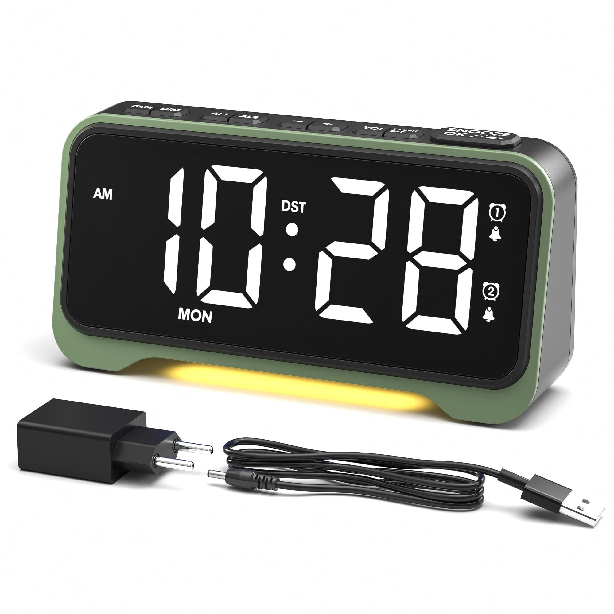 🕰️⏰ ROCAM Wecker Digital große LED-Anzeige, Digital Uhr mit Wochenendmodus