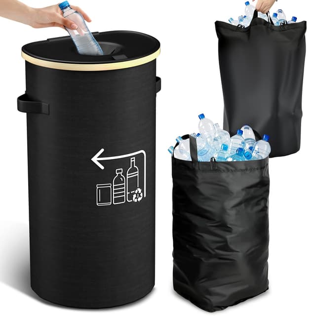 🌿🌍 Routee 100 L Lagerflaschensammelbehälter mit Deckel und 2 Handtaschen