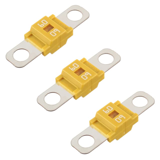 🚗 BOJACK Midi Hochstromsicherung Bolt-on Sicherung 60A Ampere gelb (3 Stück 60A)