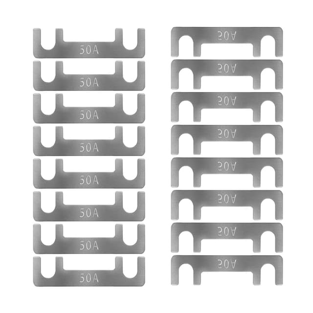 🚗 Streifensicherungen Blattsicherung Flachsicherungsstreifen 16 Stk Auto Sicherung 30A 40A 50A 60A 70A 80A 100A 110A 125A 150A - 50A - Hochwertige Zinklegierungsmaterial - Für PKW Wohnmobil