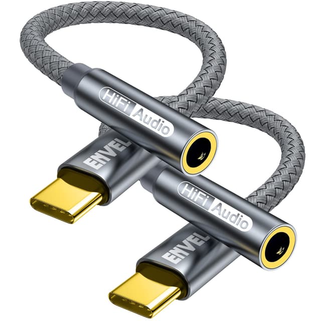 QILERUI USB C auf 3,5 mm Buchse, Kopfhörer-Adapter | 2er Pack Grau 🎵