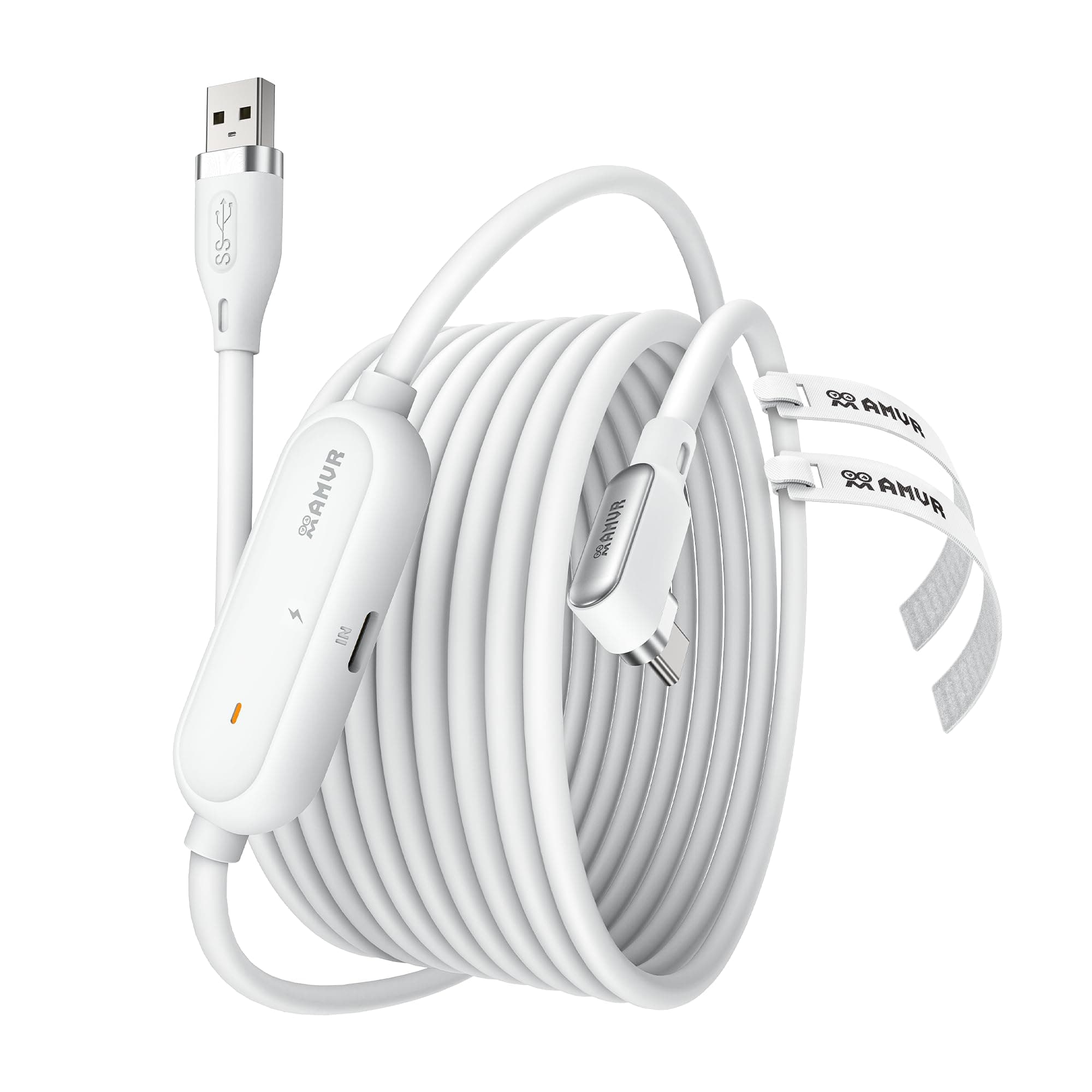 🔋🎮 AMVR Link Kabel 5m(16Ft) für Quest 3/Meta Quest 3S, Pico 4 Ultra - VR Ladekabel Weiß