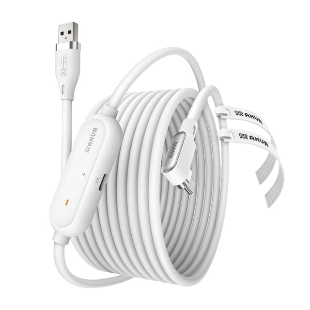 🔋🎮 AMVR Link Kabel 5m(16Ft) für Quest 3/Meta Quest 3S, Pico 4 Ultra - VR Ladekabel Weiß