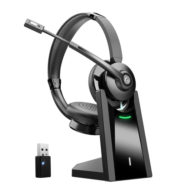 🎧🔥 Earbay Bluetooth Headset mit Mikrofon - Kabelloses Headset mit Ladestation & USB Dongle