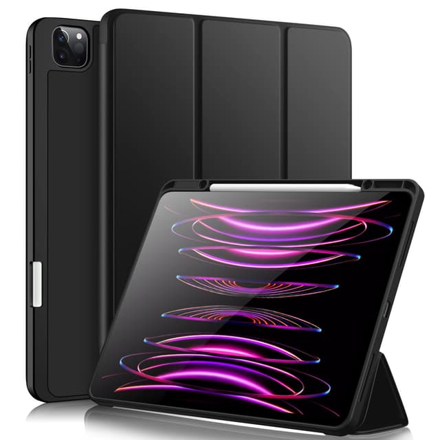 🔥 Vobafe Hülle für iPad Pro 12.9 - Stifthalter & TPU Rückseite - Schwarz 🔥