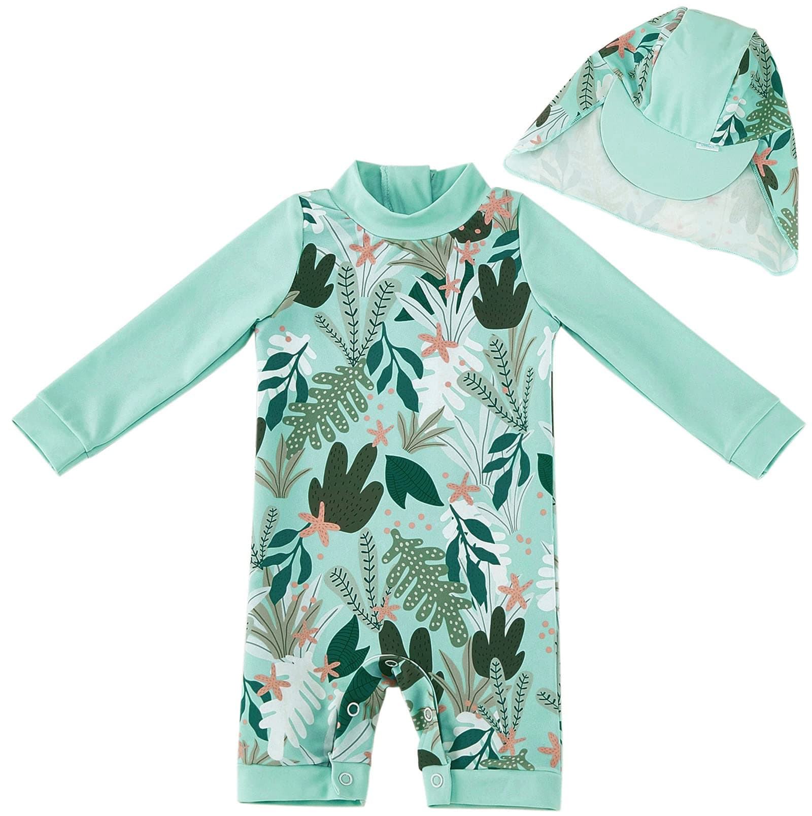 👶👒 UMELOK Baby Badebekleidung Mädchen Badeanzug mit Sonnenhut UV Schutz 6-9 Monate 🌿🌴