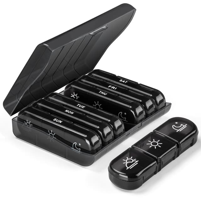🔥 Tablettenbox 7 Tage Morgens Mittags Abends - Klein Pillendose Große Fächer