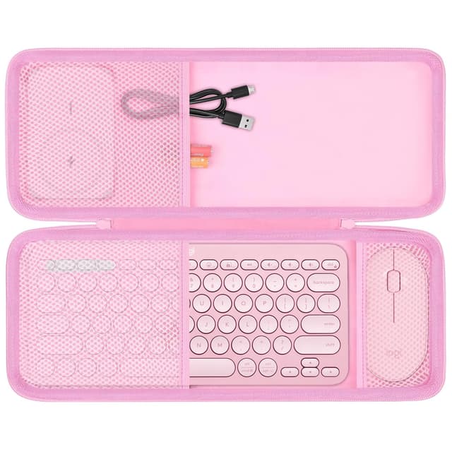 co2CREA Hart case Tasche für Logitech K380 /Pebble Keys 2 K380s Kabellose Bluetooth-Tastatur Pebble Mouse M350 /M350S Maus Combo Rosa 🎨