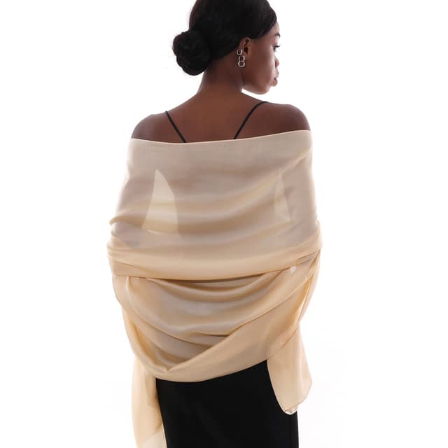🌟 PIOYMEYA Stola Festlich für Abendkleid Damen 🧣 Tücher Sommer Dünn Schaltuch Pashmina Beige-10 🌟