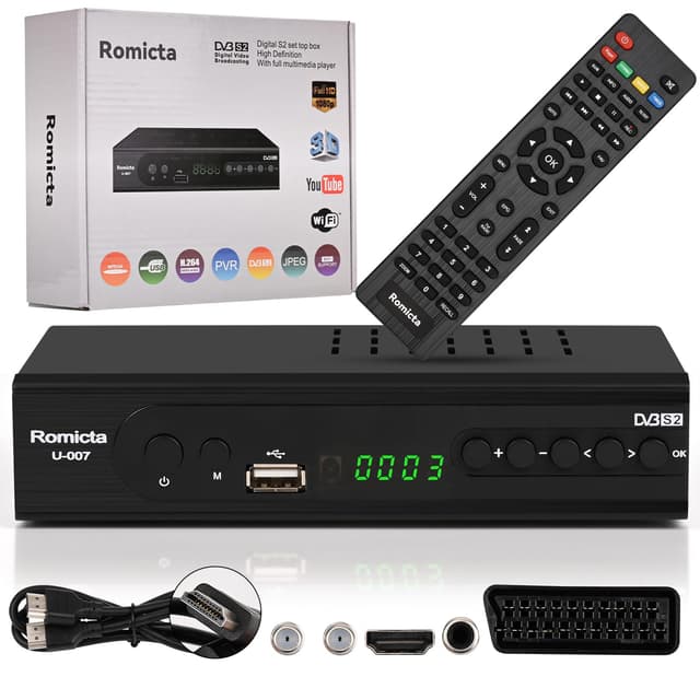 Romicta HD Receiver für Satelliten | Sat Receiver mit HDMI, DVB-S/S2, PVR, EPG, SCART, USB Mediaplayer, HDTV 📡📺