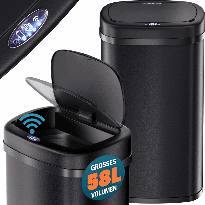 🌟 Monzana® Sensor Mülleimer Küche 58 L 🗑️ Automatik mit Bewegungssensor