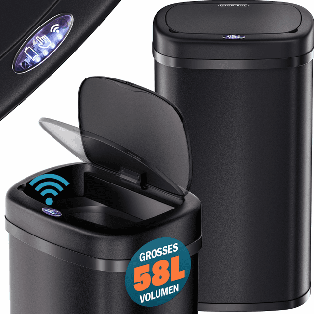 🌟 Monzana® Sensor Mülleimer Küche 58 L 🗑️ Automatik mit Bewegungssensor