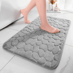 🛁🌿 Chakme Badematte Memoryschaum Badteppich 43×61 cm, Hellgrau Angebot bei HelloDeals