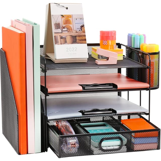 📚 Schreibtisch Organizer mit Aktenhalter und Zubehör 🖊️🗃️