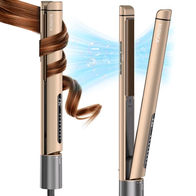 KUSNCA Ionen Glätteisen 2 IN 1 Haarglätter Locken und Glätten glatt und glänzend Gold ✨