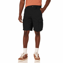 👖 Amazon Essentials Herren 25 cm Lange Classic-Fit-Cargoshort (erhältlich in Big & Tall) 36W Schwarz Angebot bei HelloDeals