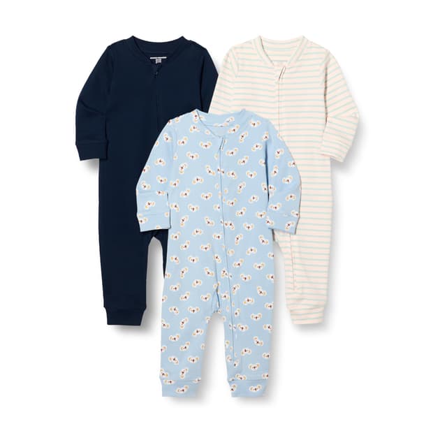 👶🌙 Amazon Essentials Unisex Baby Fußloser Schlafanzug 3er-Pack