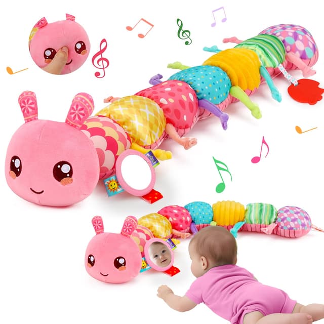 🌟 Baby Spielzeug 0-3-6 Monate: Raupe Musikspielzeug & Montessori Sensorik Spielzeug 🦋🎶