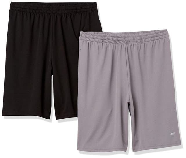 Angebot: Amazon Essentials Herren Weit geschnittene Performance-Funktionsshorts (erhältlich in Big & Tall), 2er-Pack M Grau/Schwarz 😎🏀