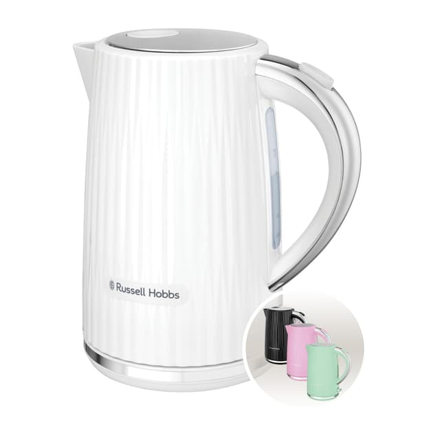 Russell Hobbs Wasserkocher [1,7L 2400W] Eden Weiß, Edelstahlakzente